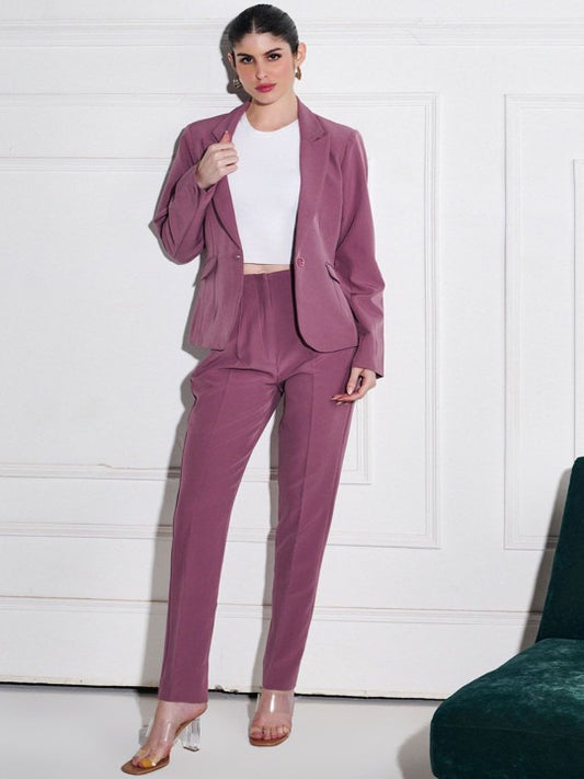 Women Pink Solid Cigarette Pants – High-Rise