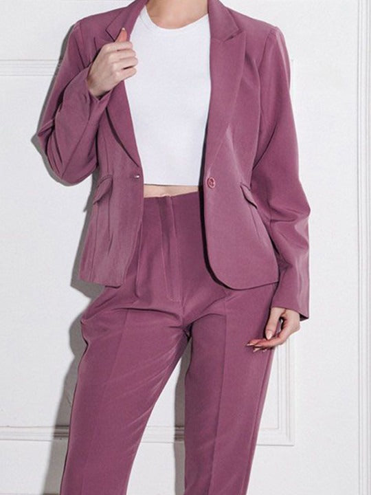 Women Pink Solid Cigarette Pants – High-Rise