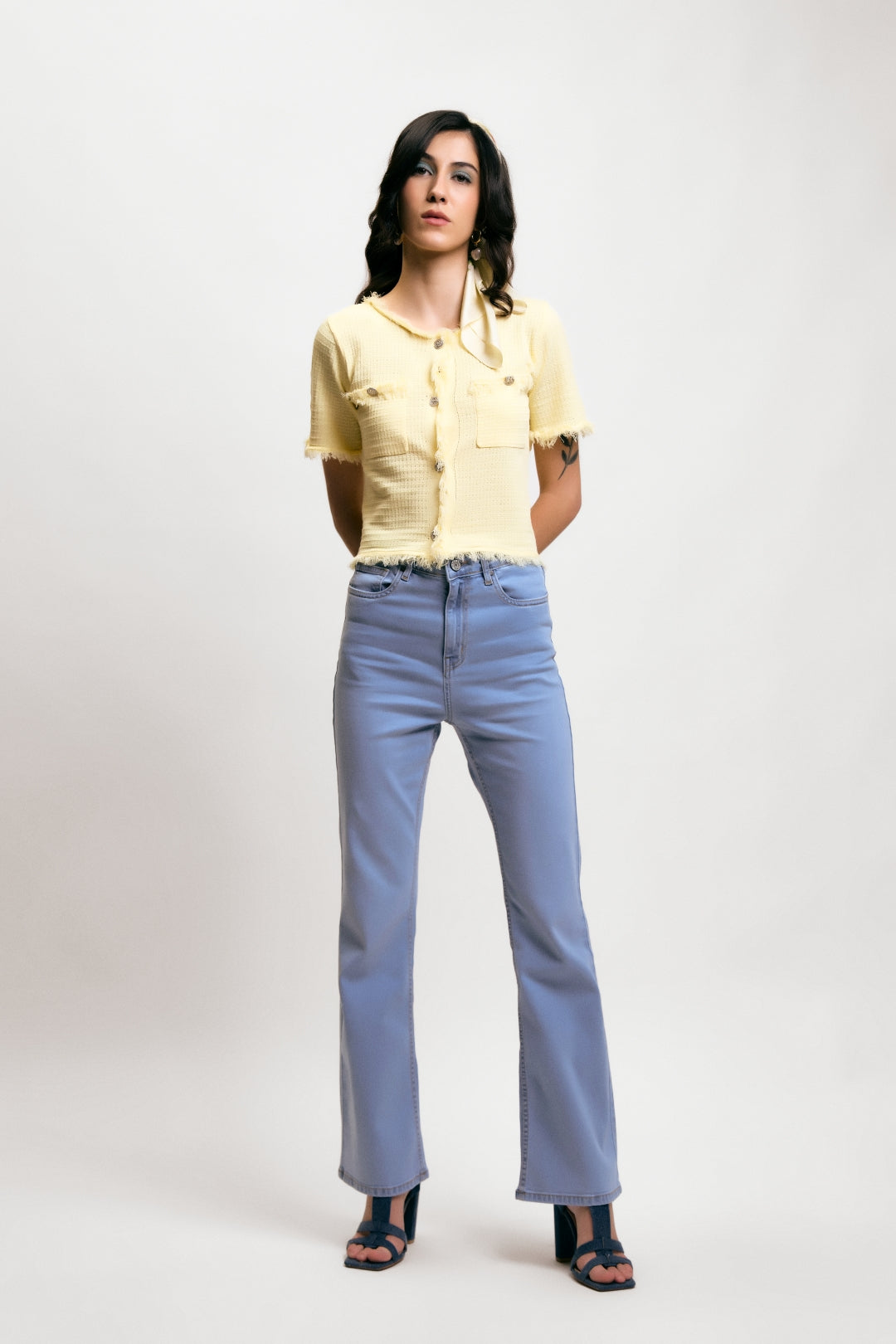 Light Blue Bootcut High-Rise Denim Jeans