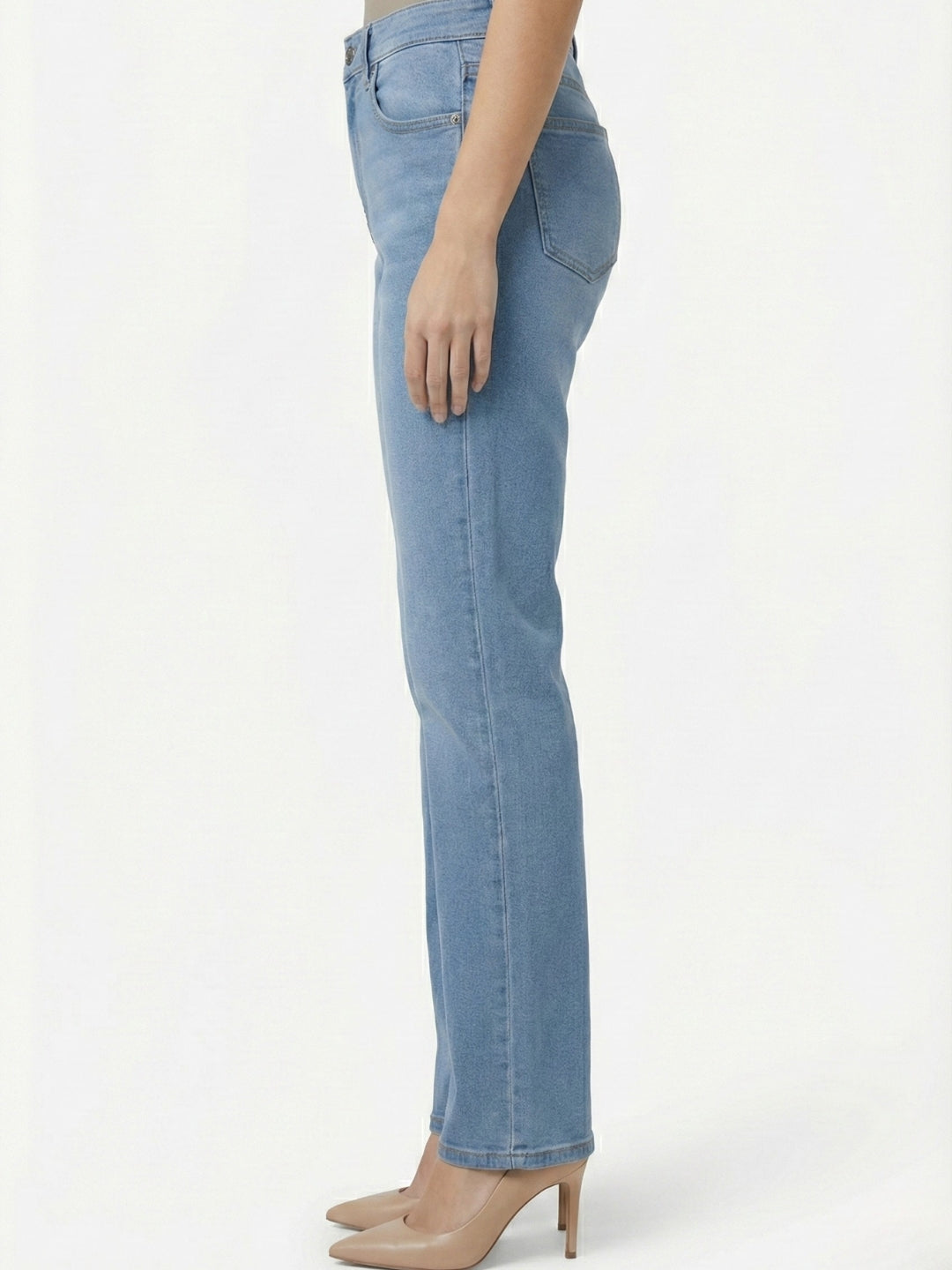 Light Blue High-Rise Straight Fit Jeans