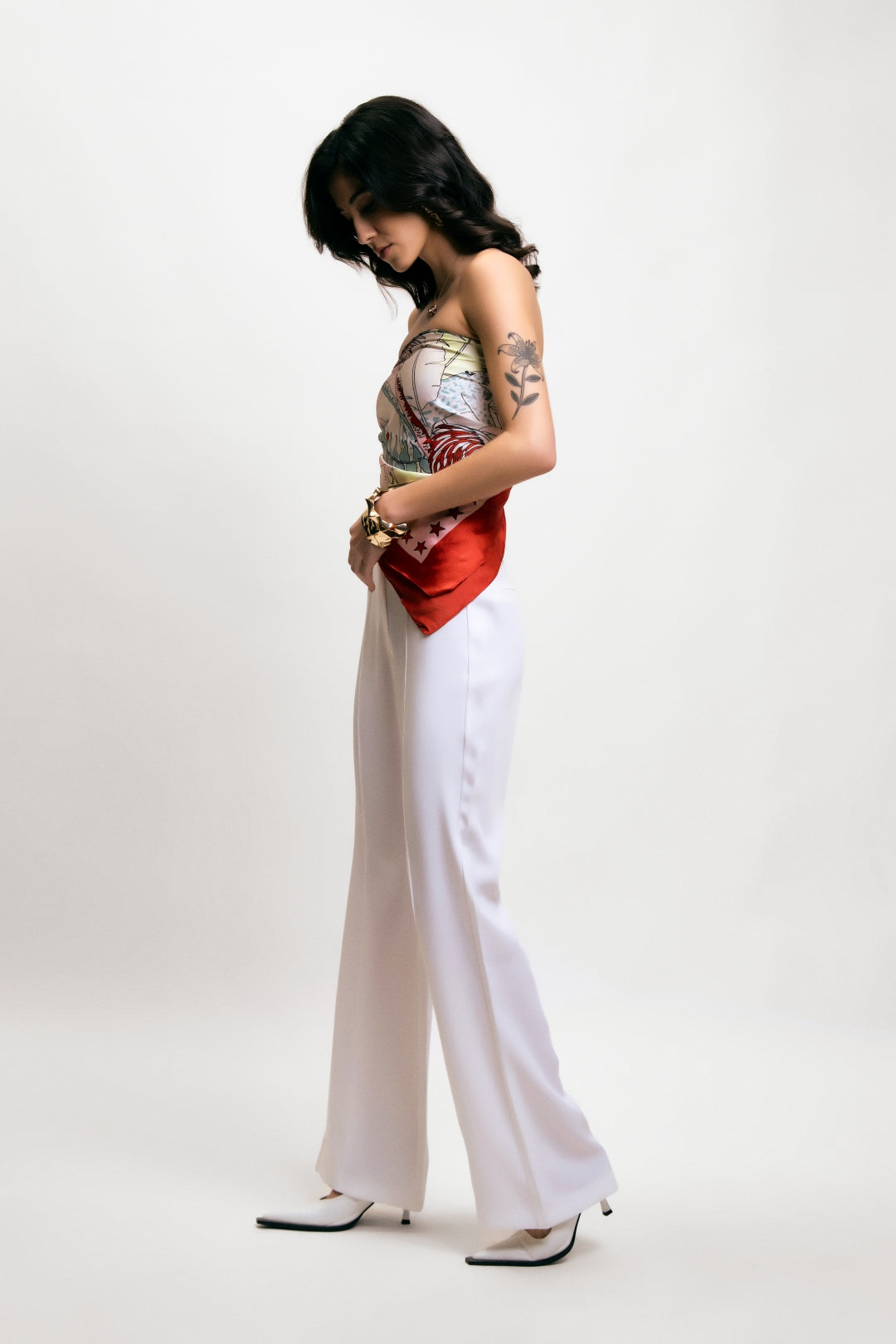 Flare Trousers with Front Seam