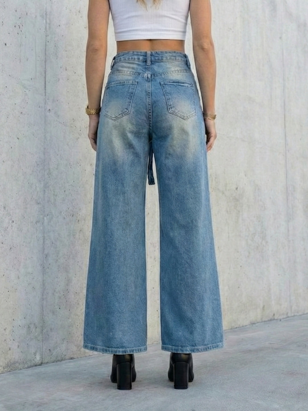 Women’s crystal wide-leg jeans by DELAN
