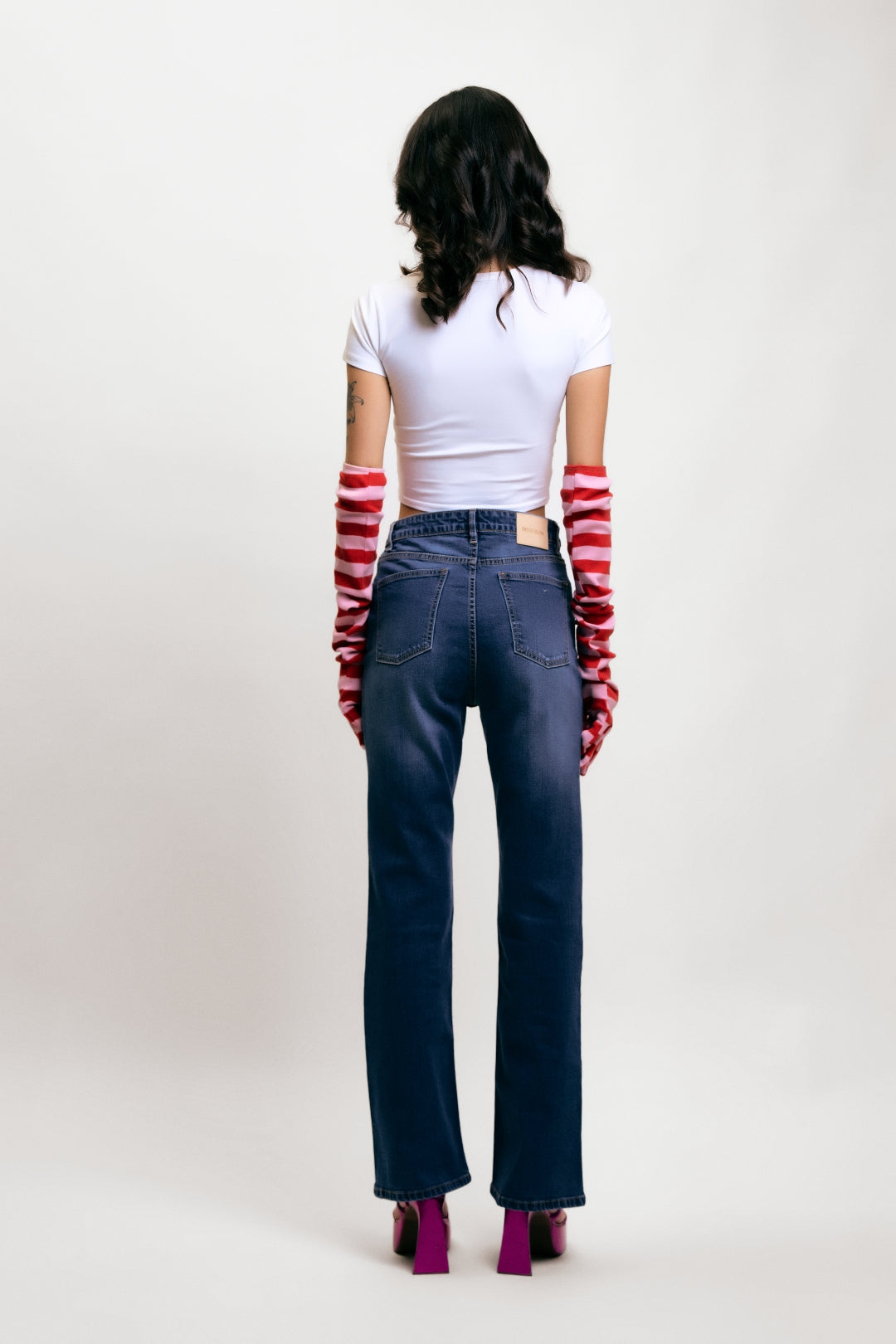 Mid Blue High-Rise Bootcut Denim Jeans