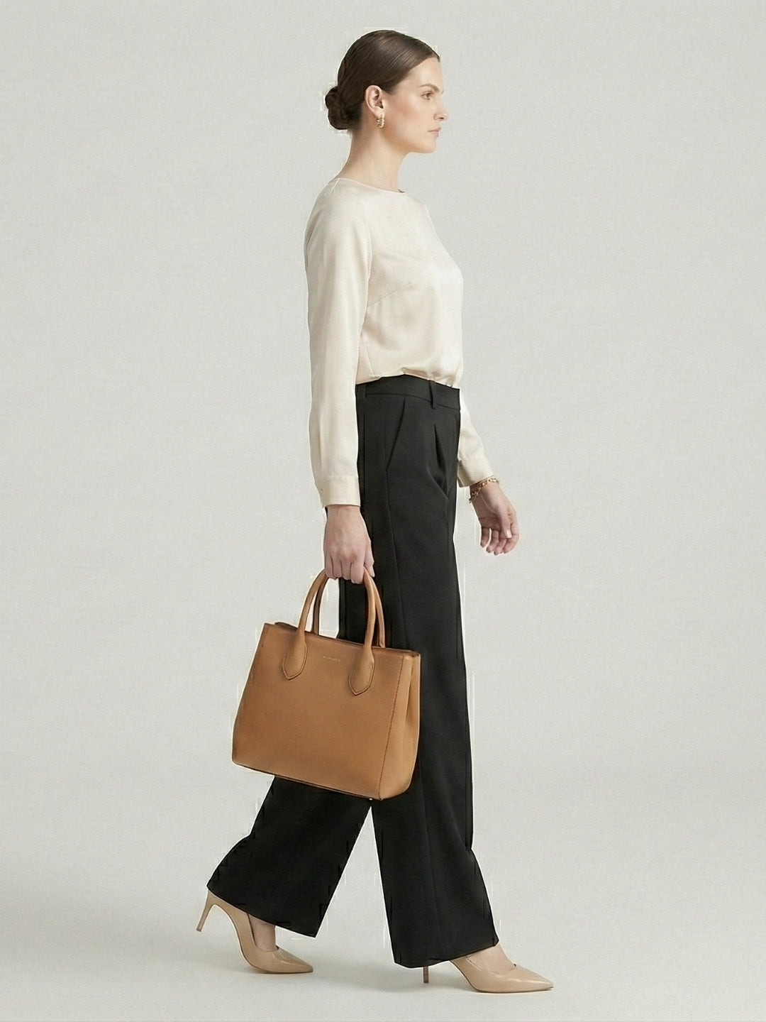 Women’s Black High-Rise Korean Wide-Leg Trousers