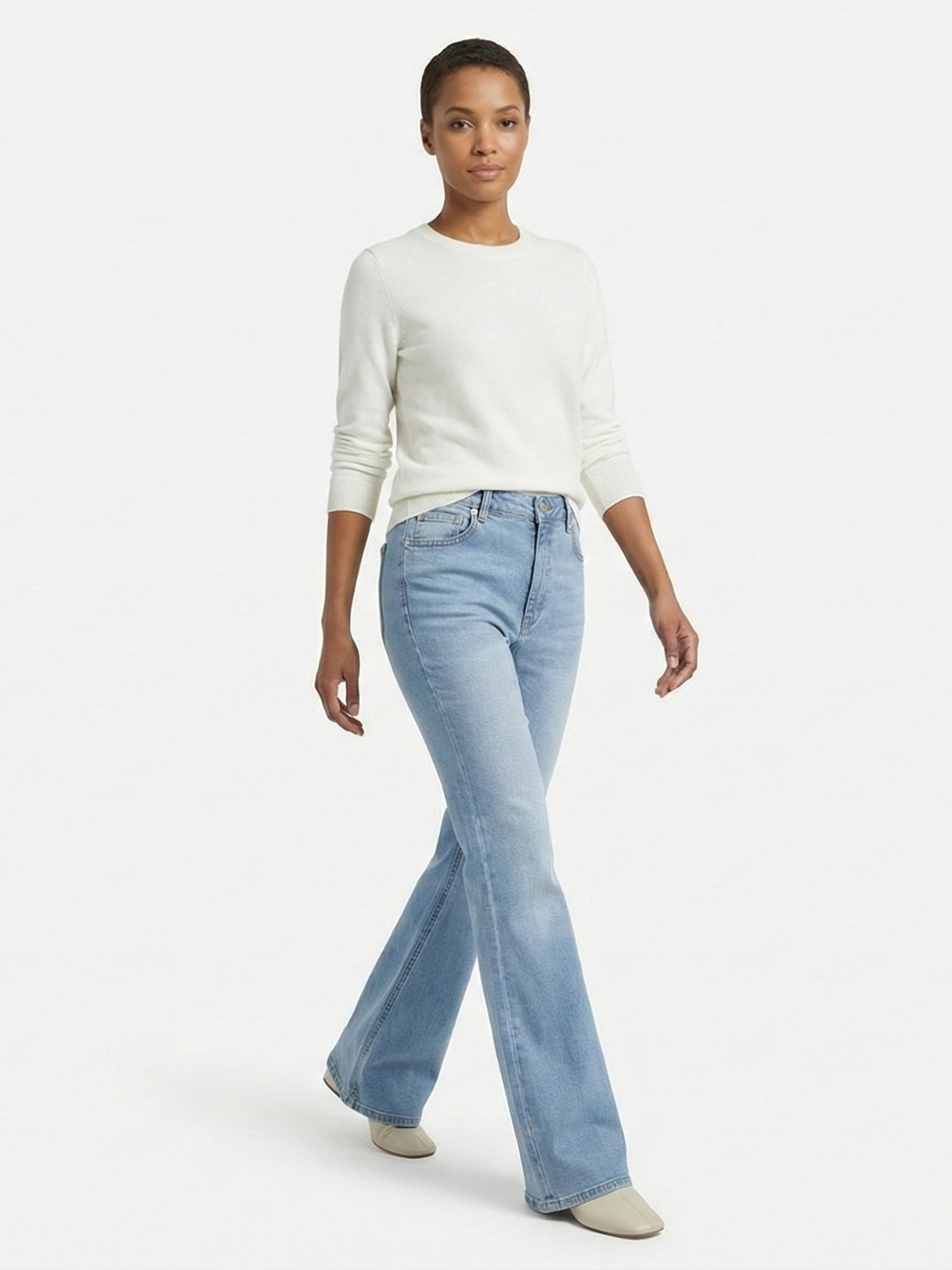 Light Blue Bootcut High-Rise Jeans