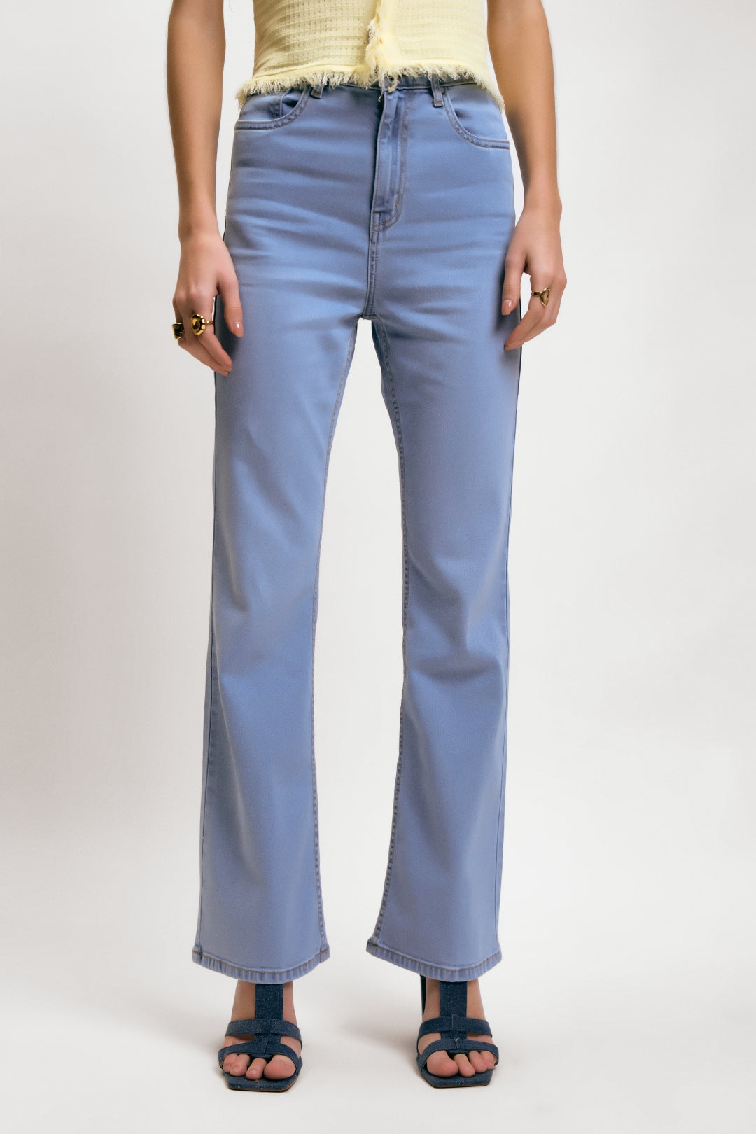 Light Blue Bootcut High-Rise Denim Jeans