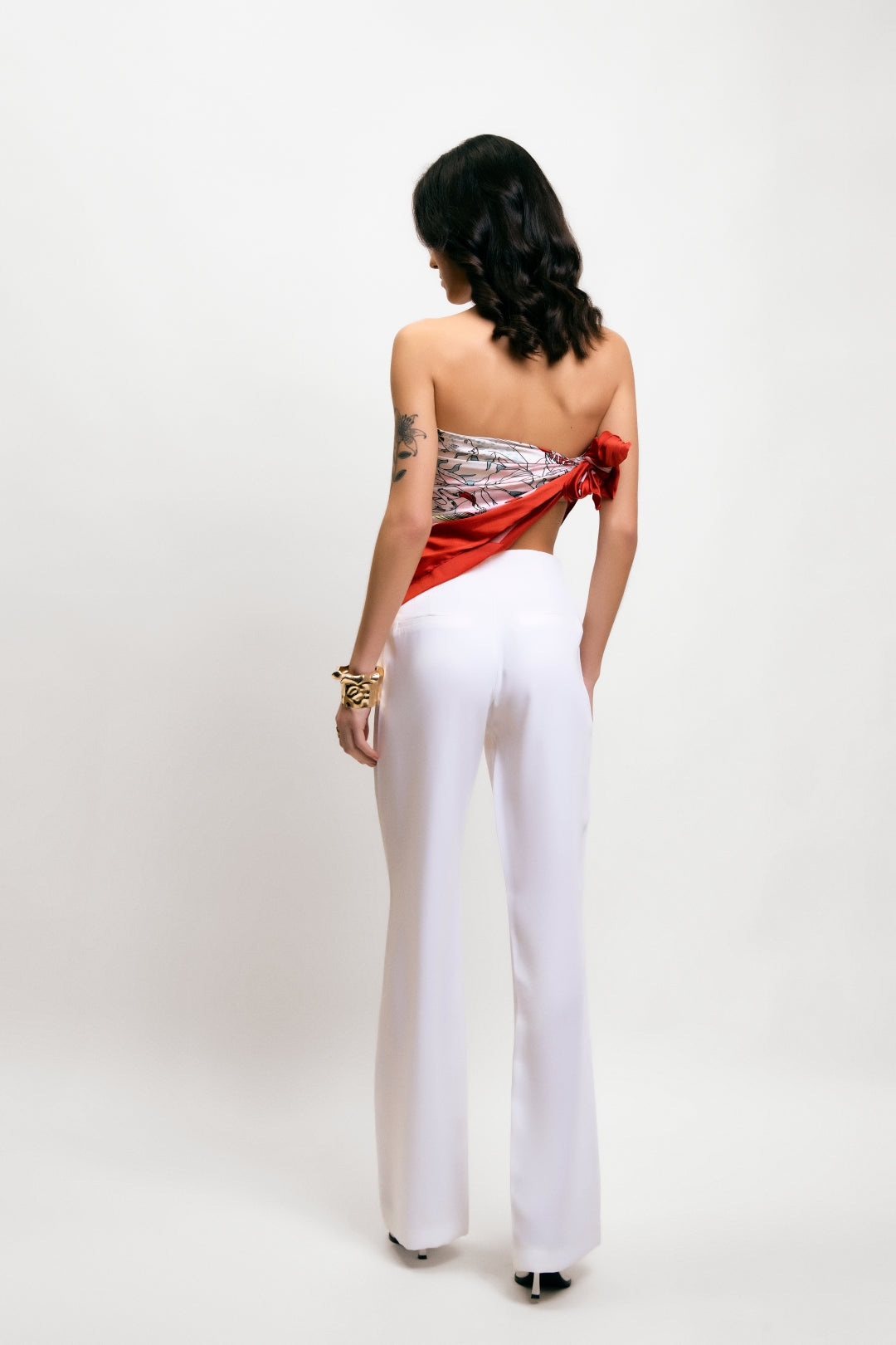 Flare Trousers with Front Seam