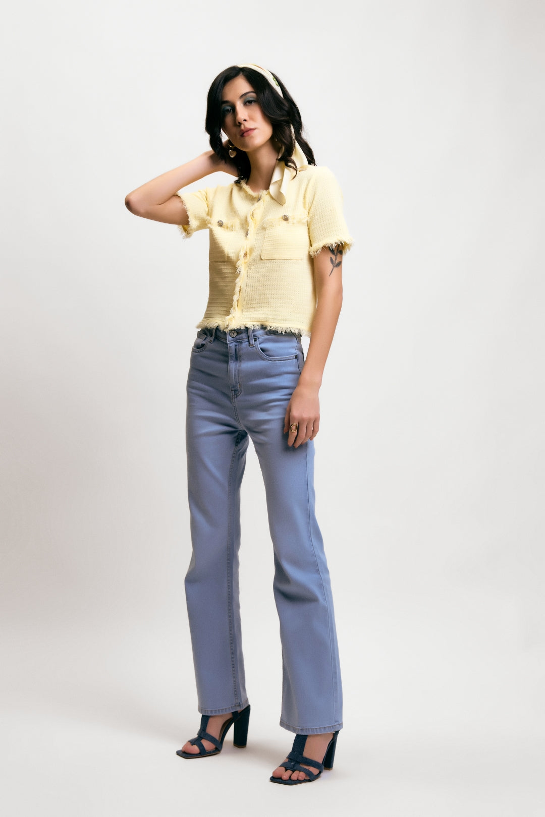 Light Blue Bootcut High-Rise Denim Jeans