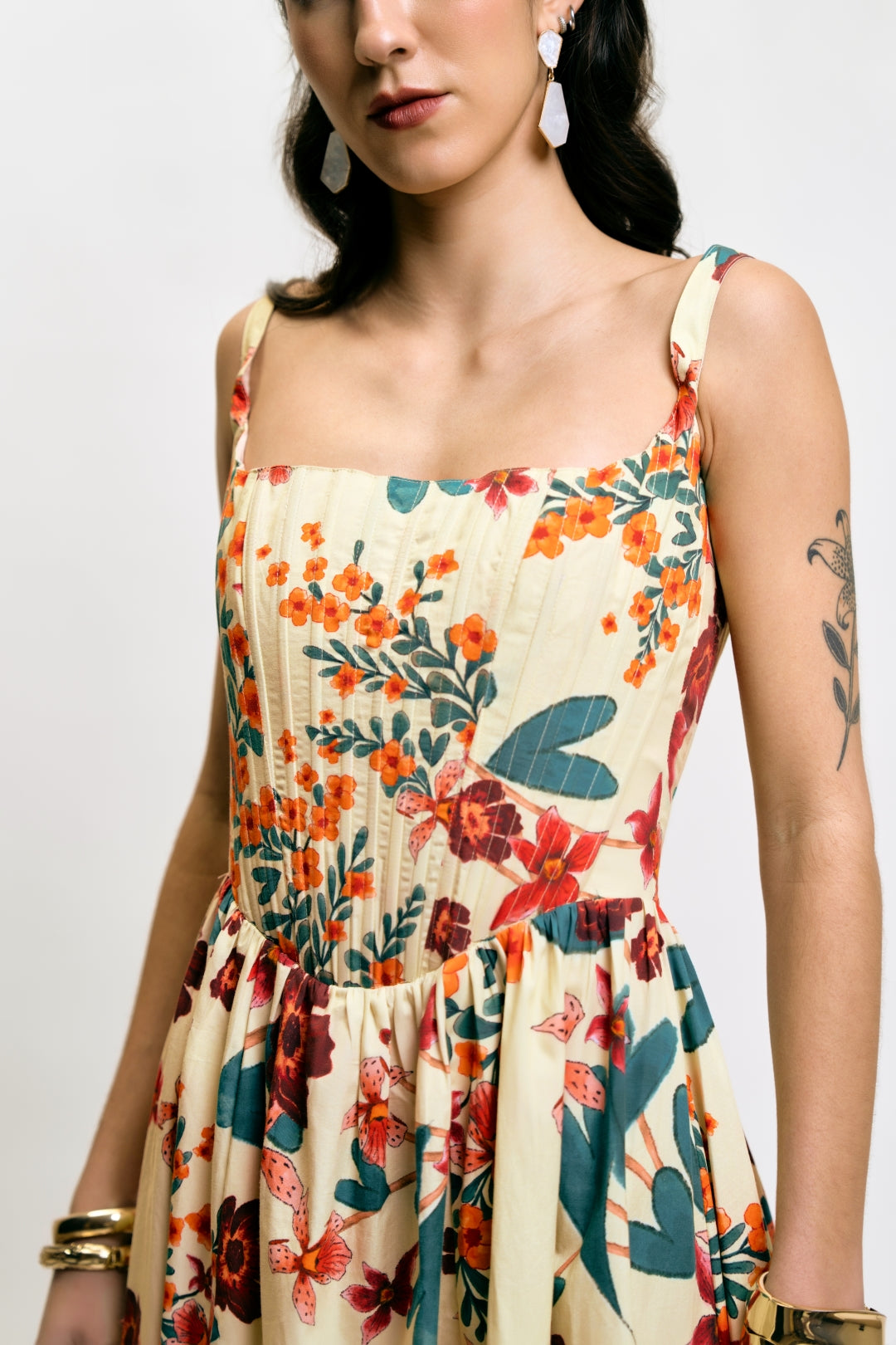 Floral corset dress for women
