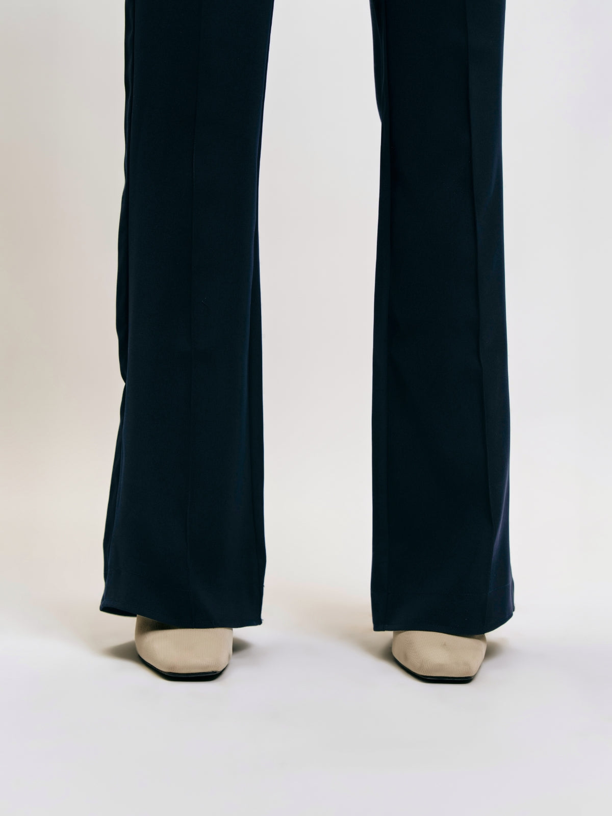 Flare Trousers with Front Seam