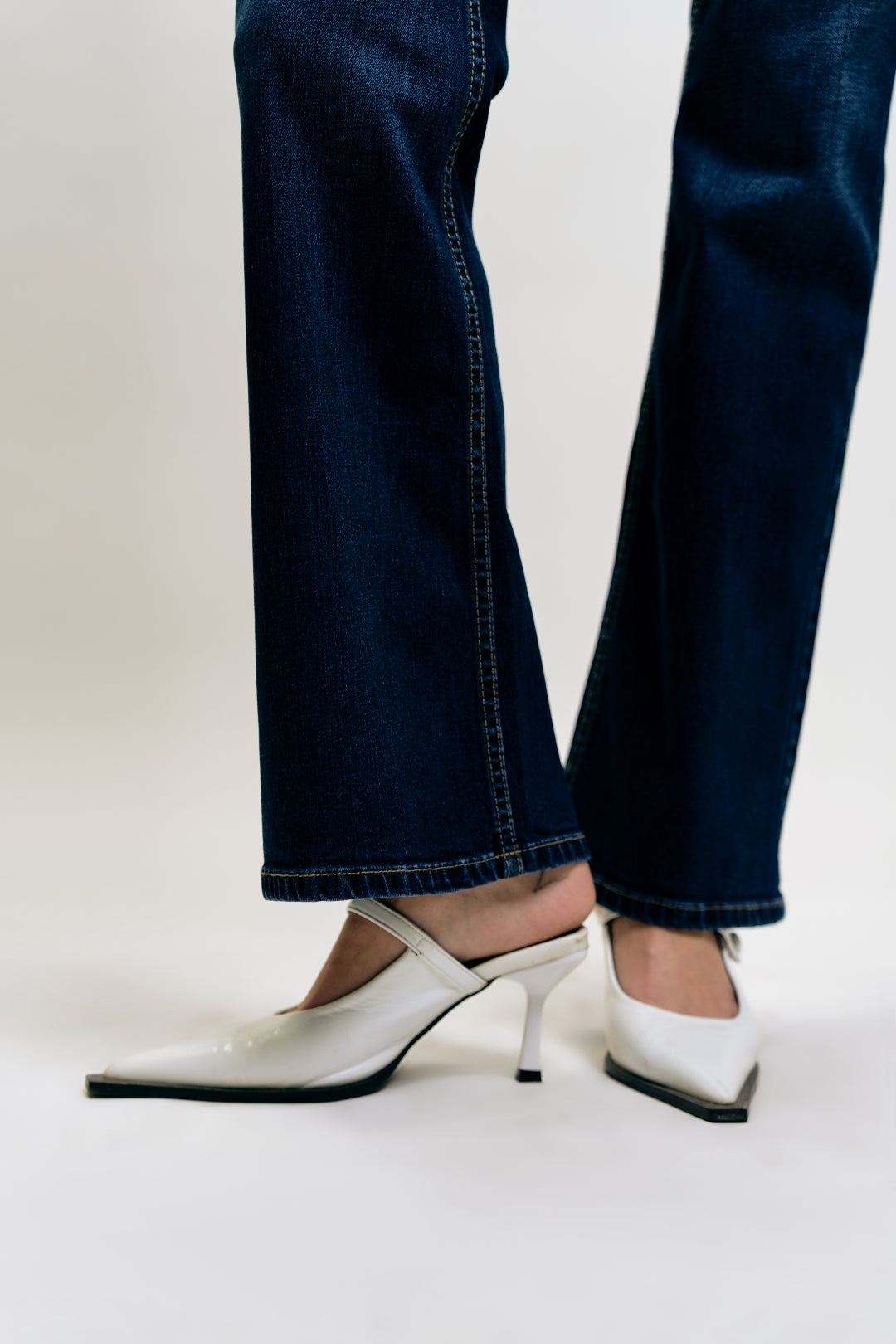 Dark Blue High-Rise Bootcut Jeans