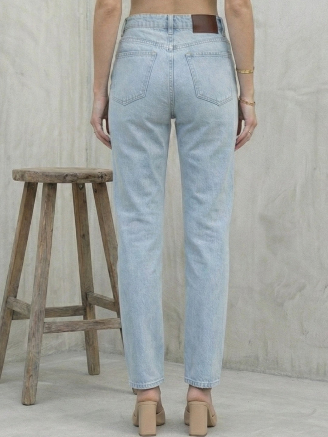 Premium blue straight-fit denim jeans for women
