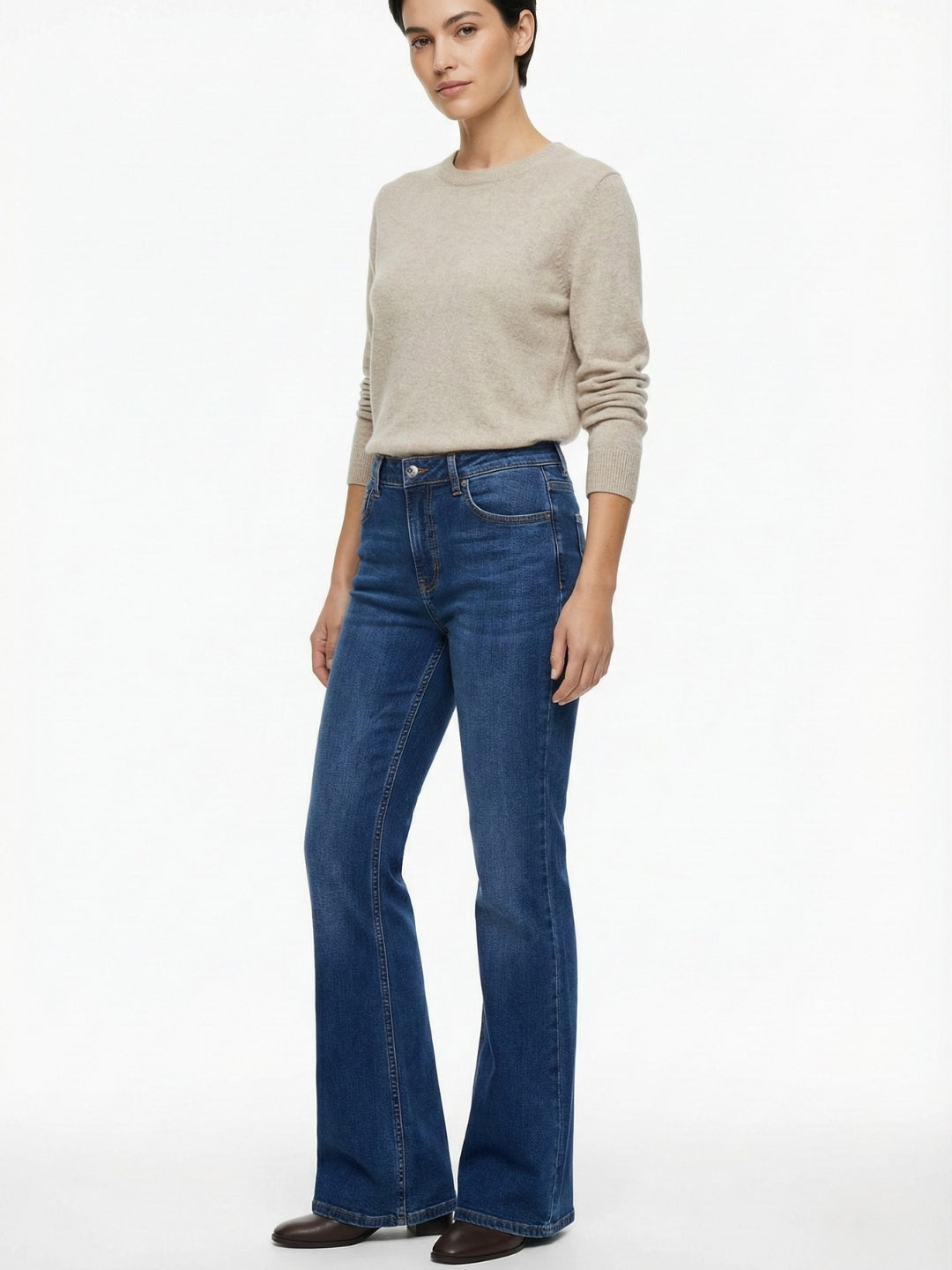 Women High-Rise Bootcut Blue Denim Jeans