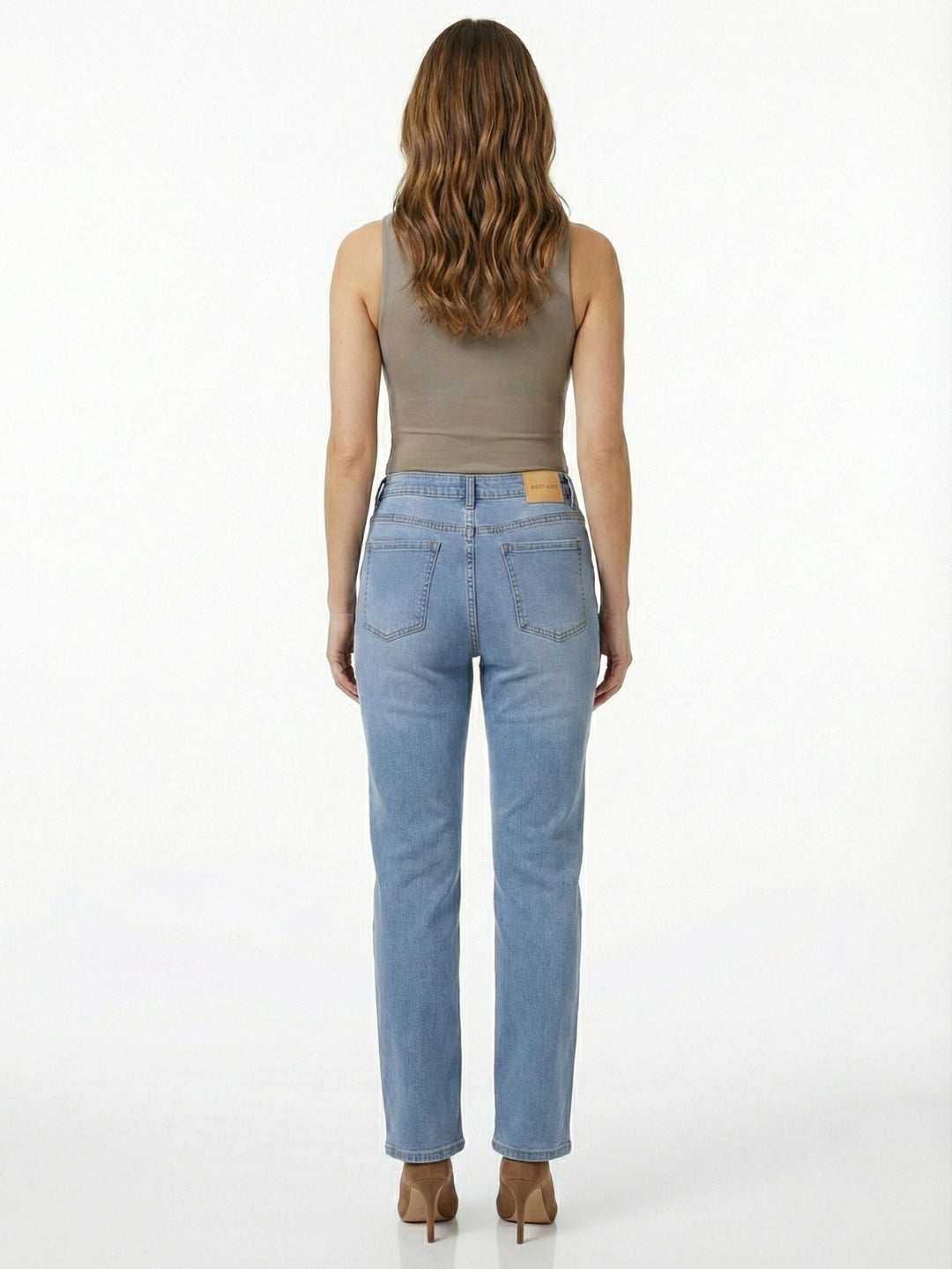 Light Blue High-Rise Straight Fit Jeans