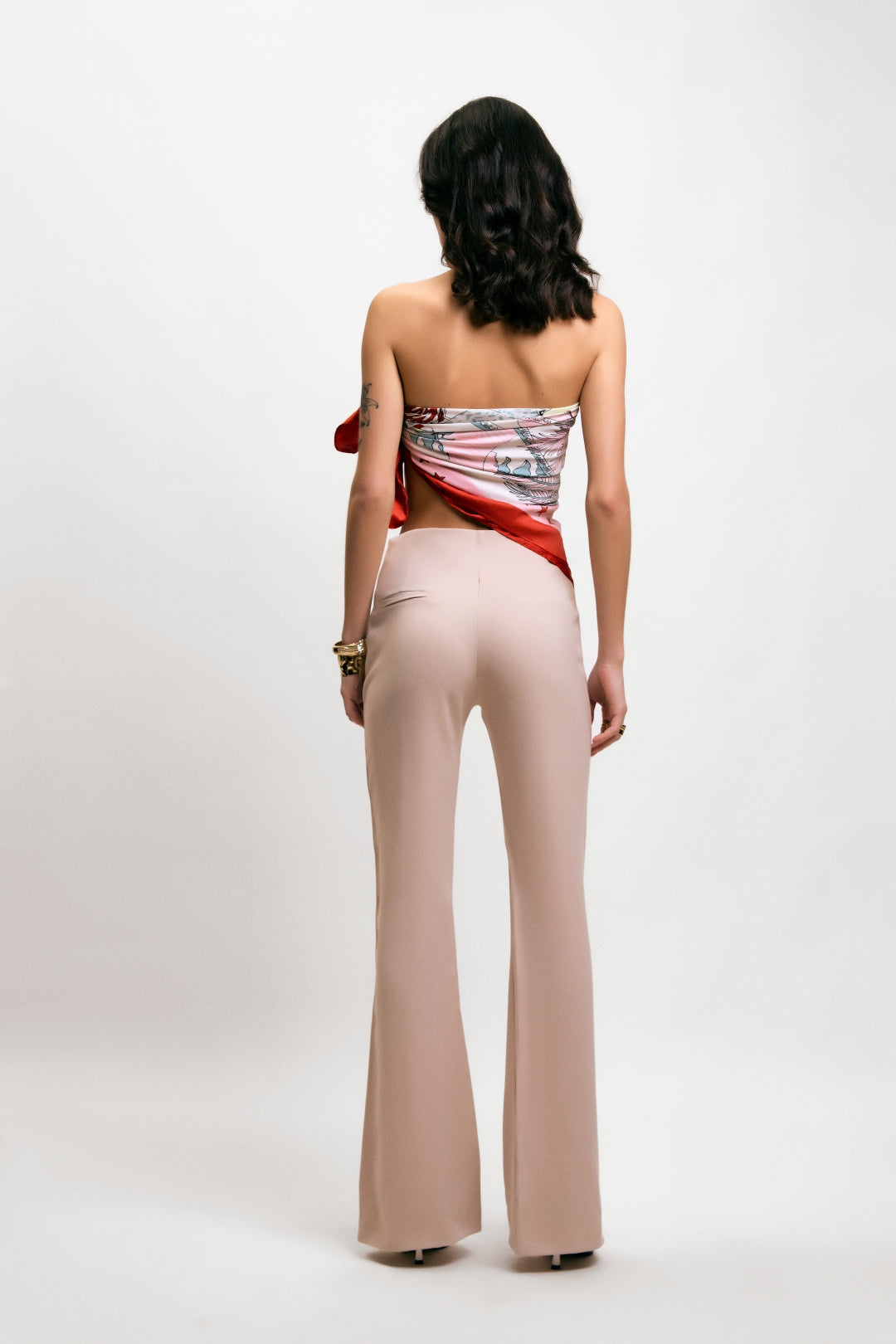 Flare Trousers with Front Seam