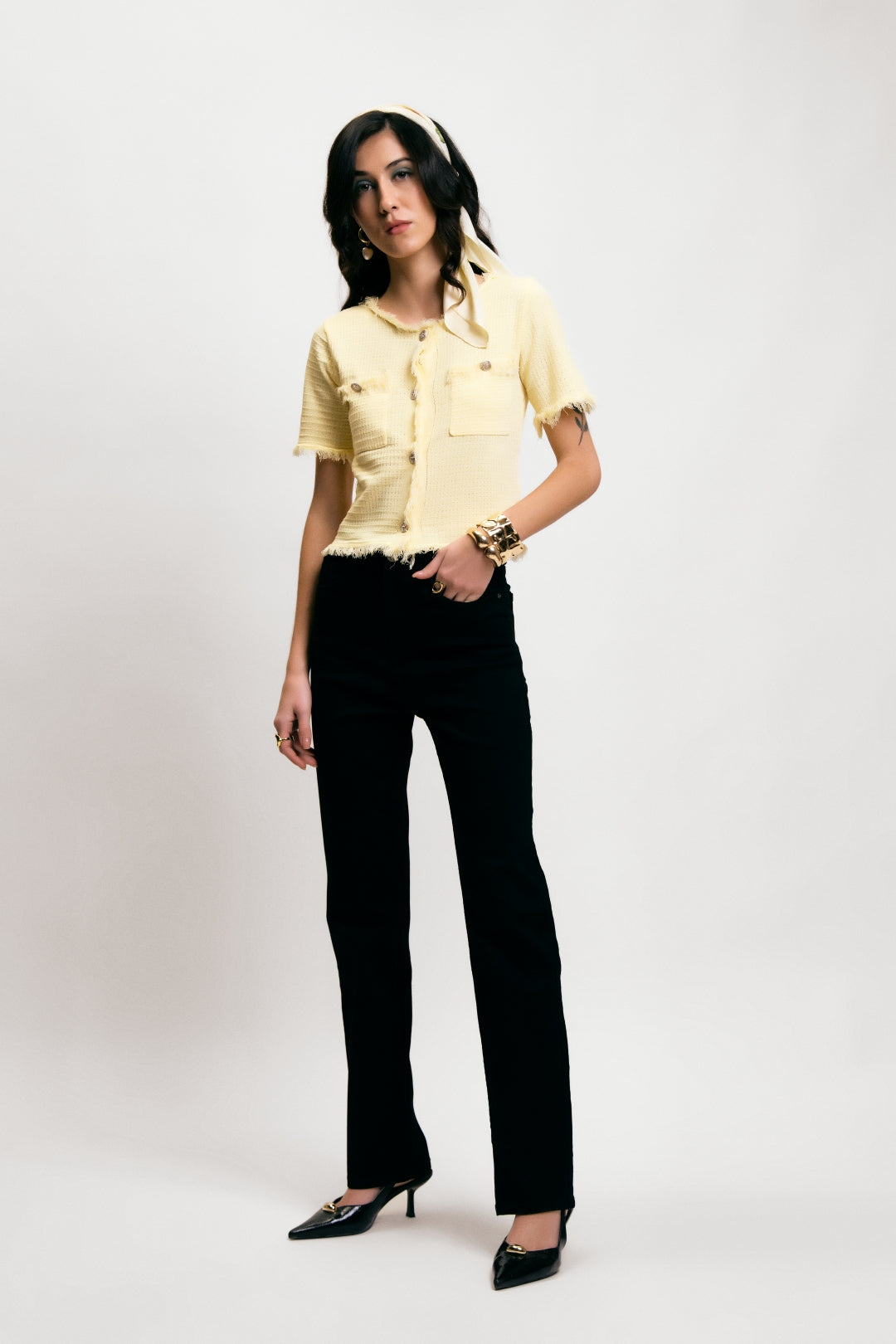 Black High-Rise Straight Fit Jeans for Women