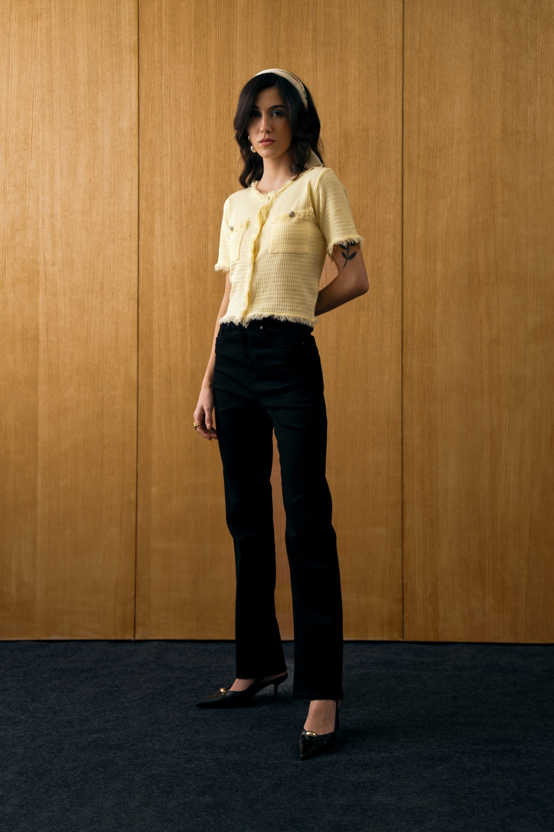 Black High-Rise Straight Fit Jeans for Women